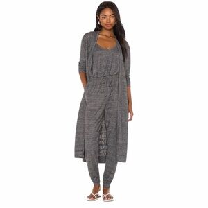Free People FP Beach Bicoastal Open Front Duster Cardigan in Charcoal Grey XS